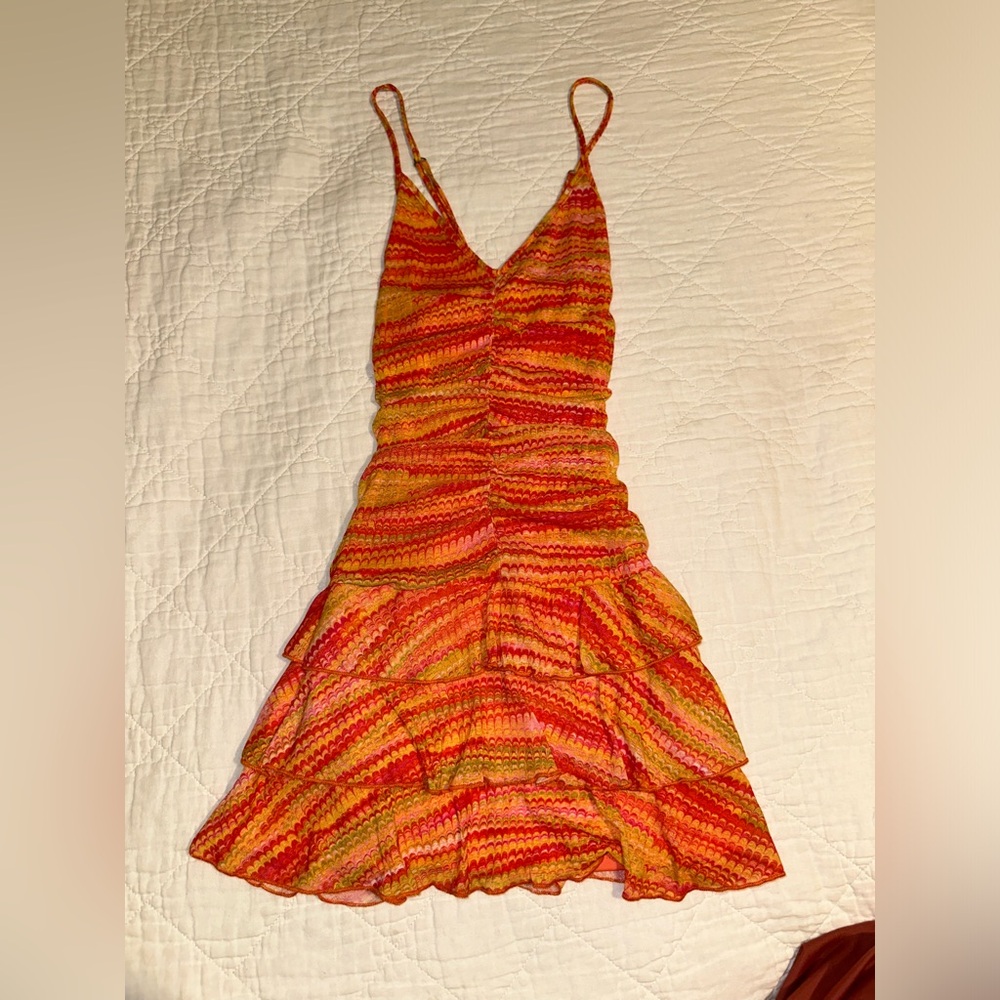 Colorful Ruffle Mini Dress